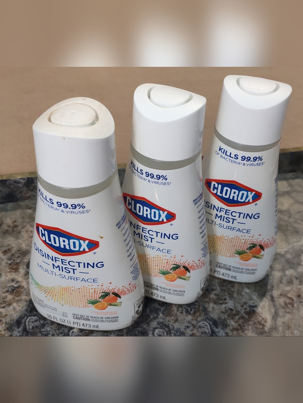 NWT! 3 Clorox Disinfecting Mist Multi-Surface Cleaner Refills – 16oz